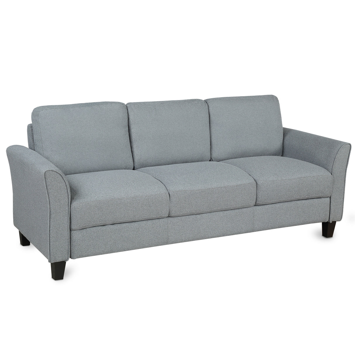 3 - Seat Sofa Living Room Linen Fabric Sofa (Gray) - WF191004AAE - image - 4