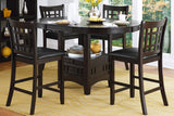 Traditional Design Dark Cherry Finish Counter Height Dining Set 5pc Table w Extension Leaf and 4 Counter Height Chairs - Home Elegance USA