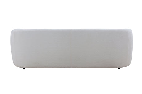 Mid Century Modern Curved Living Room Sofa, 3-Seat Boucle Fabric Couch for Bedroom, Office, Apartment, White Home Elegance USA