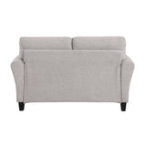 Modern Transitional Sand Hued Textured Fabric Upholstered 1pc Loveseat Attached Cushion Living Room Furniture Home Elegance USA