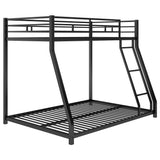 Metal Floor Bunk Bed, Twin over Full,Black(OLD SKU:MF193244AAB) - Home Elegance USA