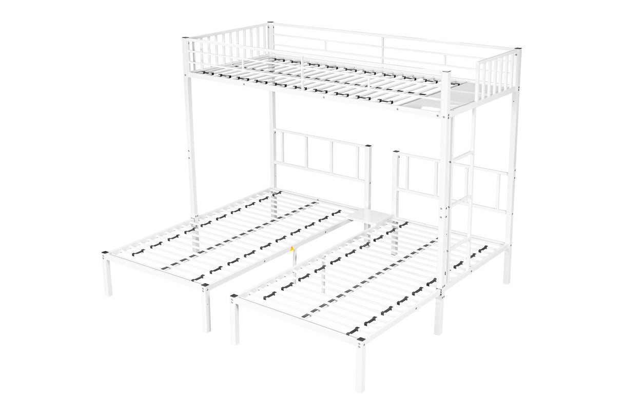 Triple twin bunk bed, can be separated into 3 twin beds - Home Elegance USA