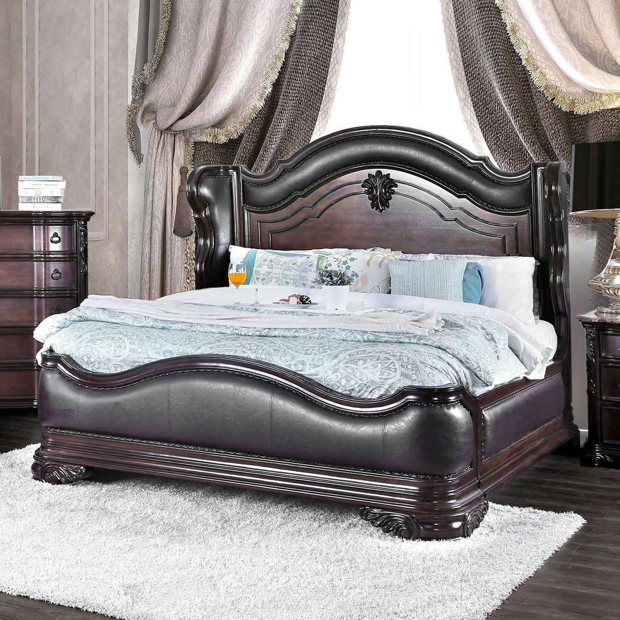 Arcturus - Cal.King Bed - Brown Cherry - CM7859CK - BED - Home Elegance USA - 3