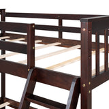 Twin-Over-Full Bunk Bed with Ladders and Two Storage Drawers(Espresso)( old sku:LT000165AAP） - Home Elegance USA