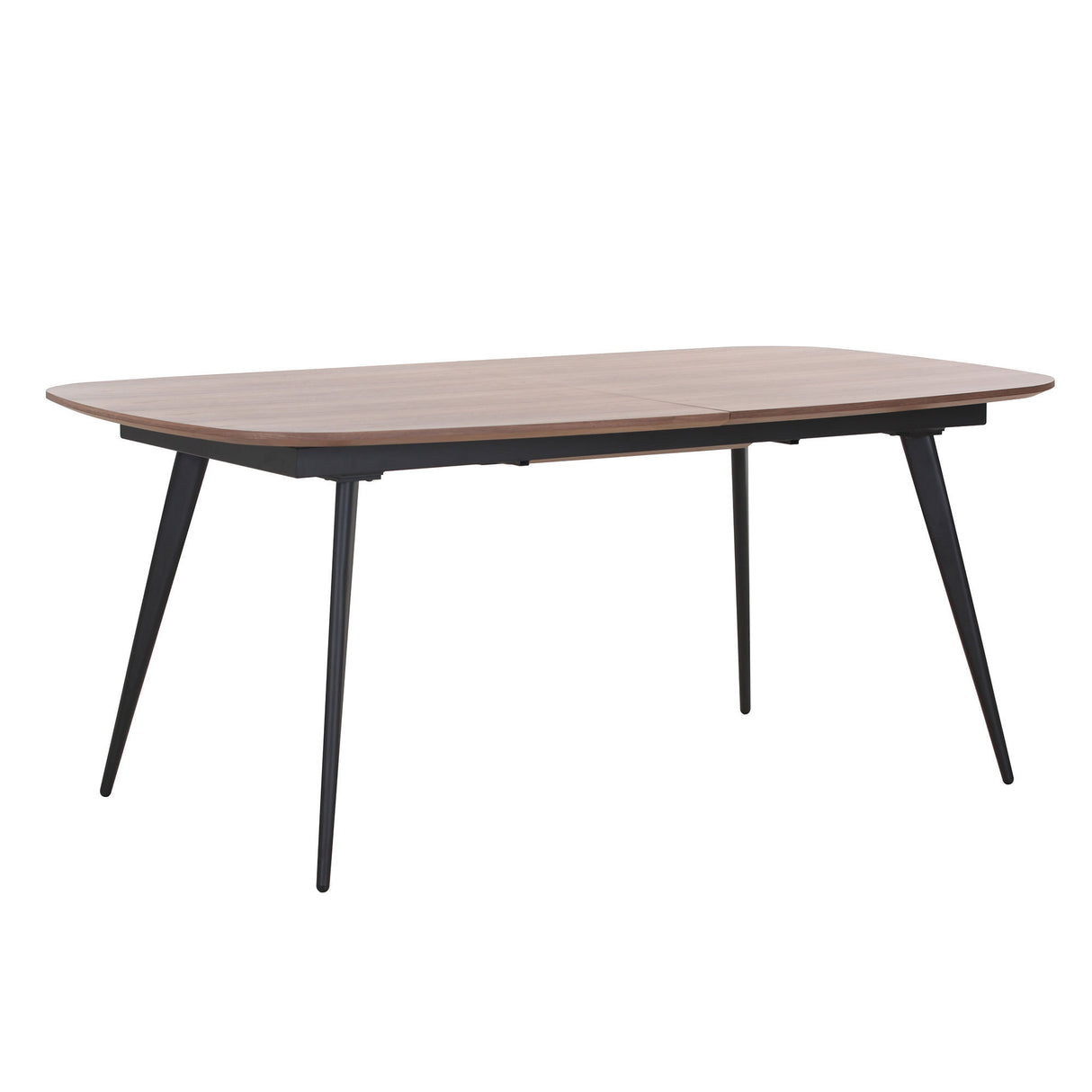 Expandable Wood Dining Table Kitchen Table Small Space Dining Table walnut desk top with Black metal foot - Home Elegance USA