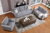 Modern Living Room Sofa Set Linen Upholstered Couch Furniture for Home or Office ,Light Grey-Blue,(1+2+3-Seat,Old Sku:SG000373AAA) Home Elegance USA