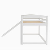 Twin over Twin Bunk Bed with Convertible Slide and Ladder , White(Old SKU:WF281725AAK) - Home Elegance USA