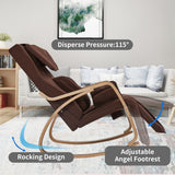 Full massage function-Air pressure-Comfortable Relax Rocking Chair, Lounge Chair Relax Chair with Cotton Fabric Cushion  Brown Home Elegance USA