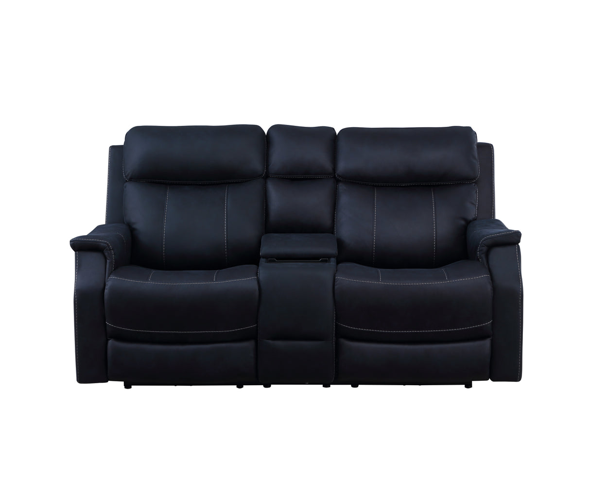 Luxurious Top Grain Leather Reclining Sofa - Power Footrest, Power Headrest - High Leg Design, Stylish and Comfortable Home Elegance USA