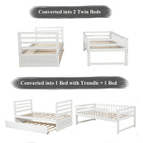 Orisfur. Twin Bunk Beds for Kids with Safety Rail and Movable Trundle bed - Home Elegance USA