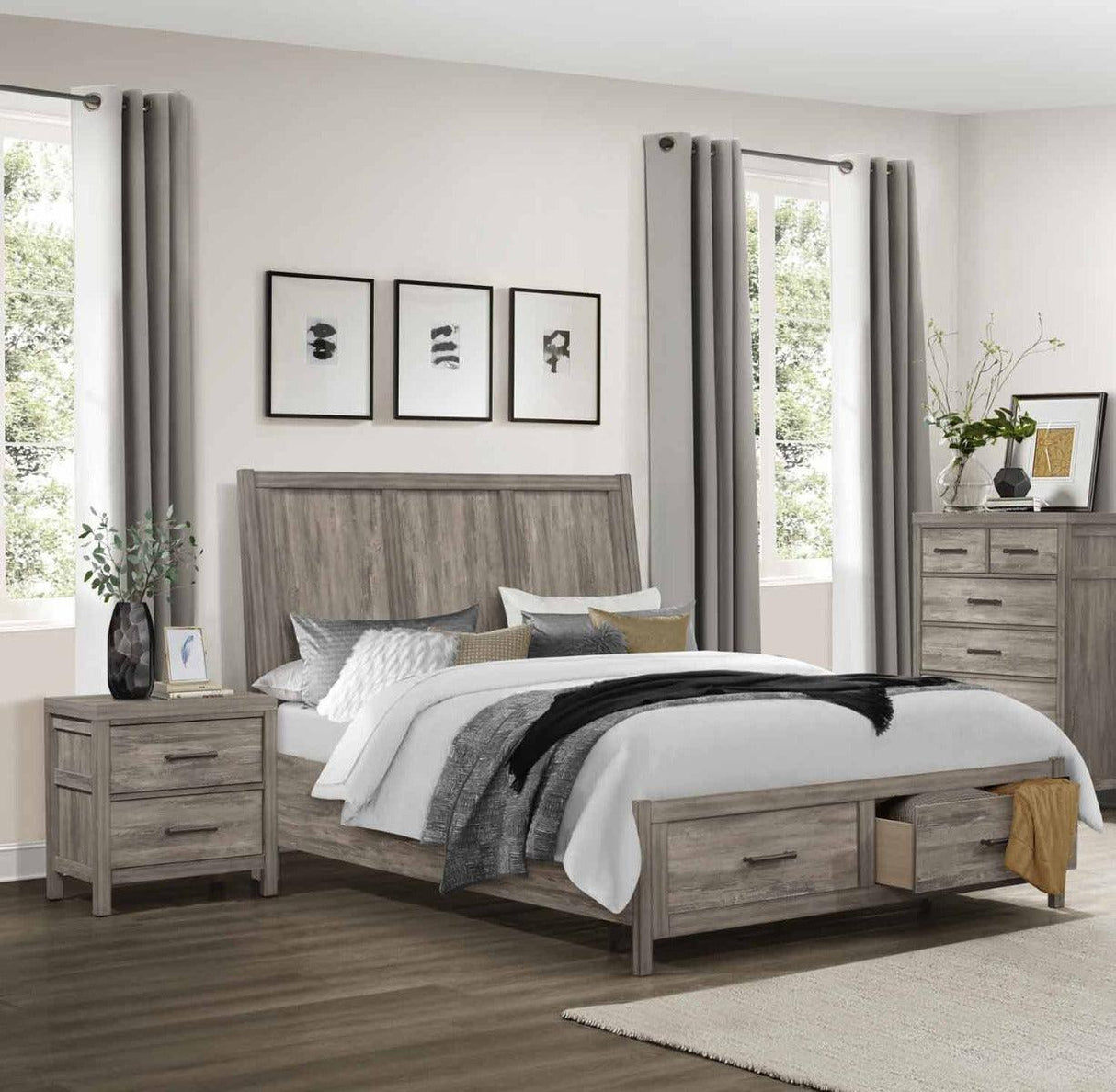 Bainbridge 3 Piece Eastern King Bedroom Set In Weathered Gray 1526K - 1Ek - 3Set | Homelegance | Home Elegance USA