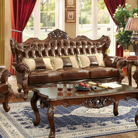 Jericho - Sofa & Loveseat - Brown / Dark Oak - Home Elegance USA