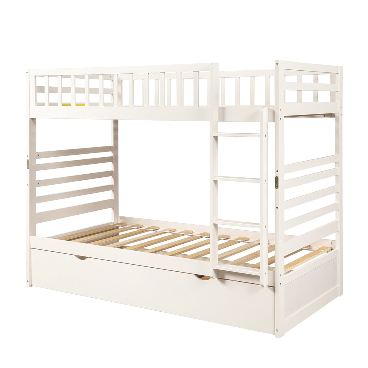 Orisfur. Twin Bunk Beds for Kids with Safety Rail and Movable Trundle bed - Home Elegance USA