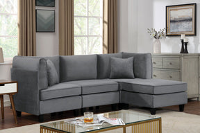 Sandrine - Sectional - Gray - Fabric
