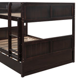 Full Over Full Bunk Bed with Twin Size Trundle, Espresso (old sku: LP000150AAP ) - Home Elegance USA