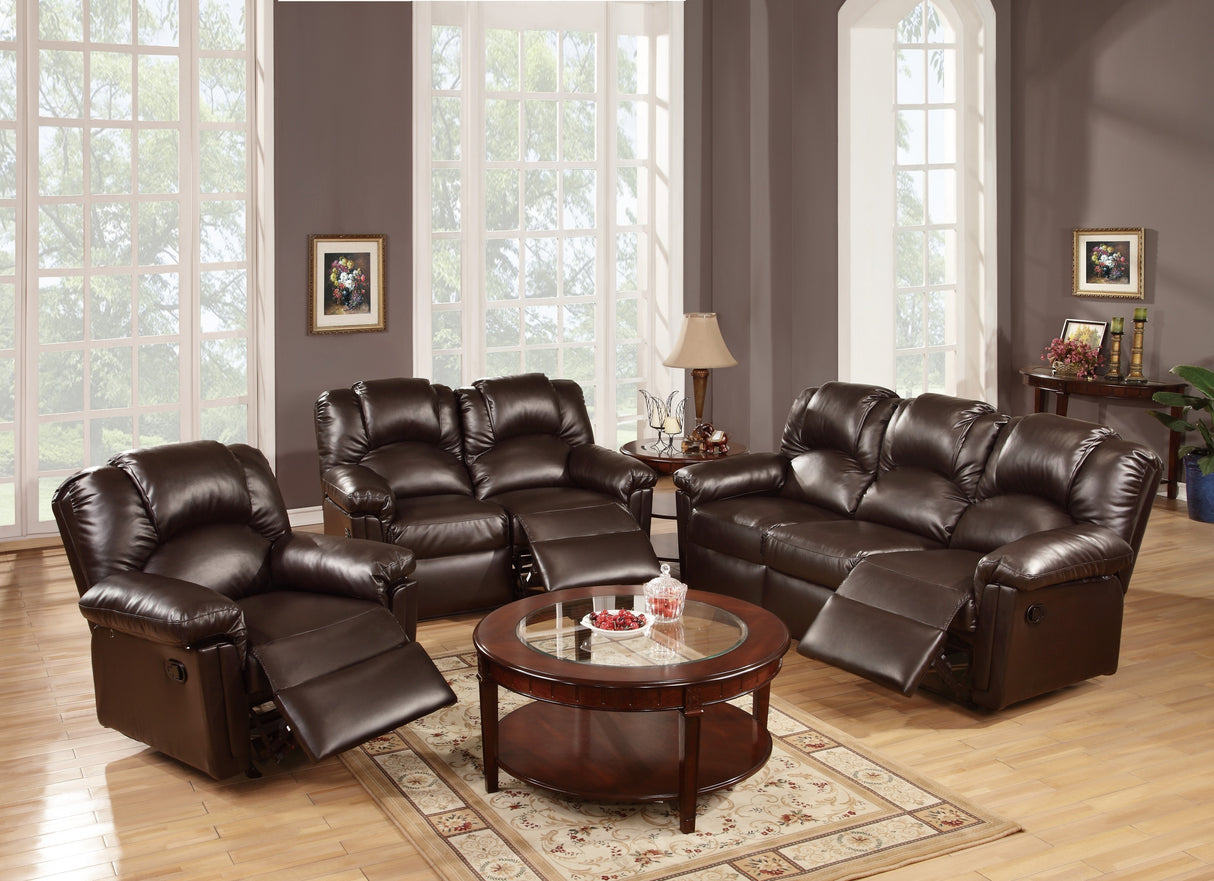 Motion Loveseat 1pc Couch Living Room Furniture Brown Bonded Leather Home Elegance USA