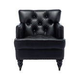 Hengming modern Style Accent Chair for Living Room,PU leather club chair ,black Home Elegance USA