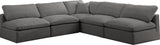 Plush - Cloud 5 Piece Modular Sectional - Grey - Fabric - Home Elegance USA