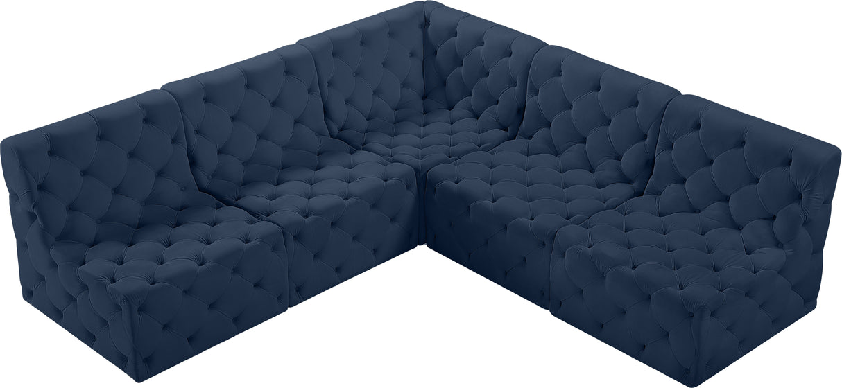 Tuft - Modular Sectional 5 Piece - Navy - Modern & Contemporary - Home Elegance USA