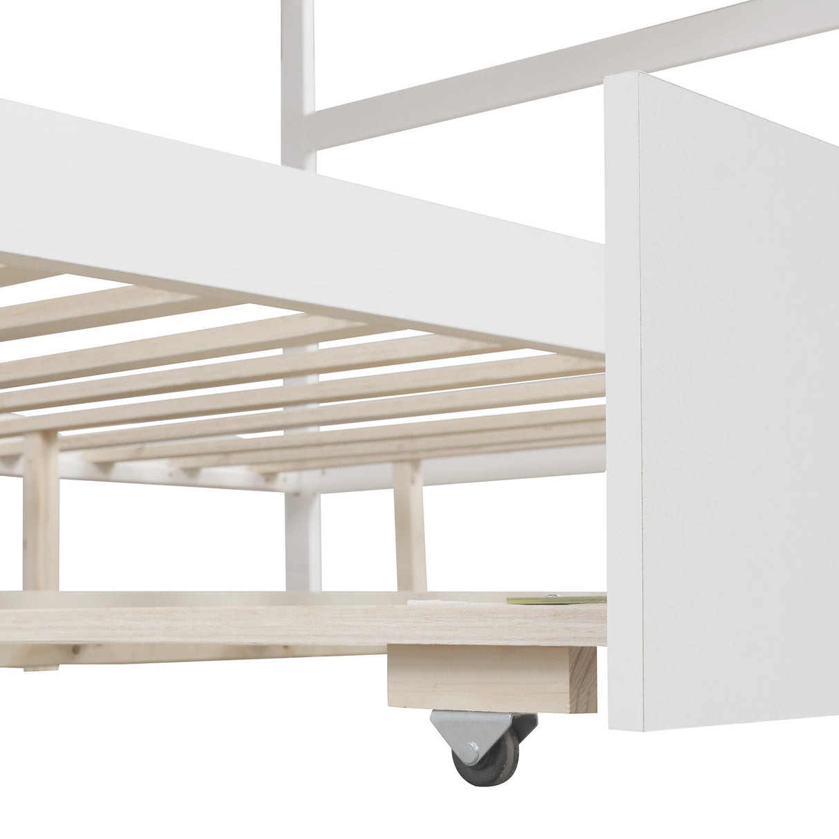 Full over Full Bunk Bed with Twin Size Trundle (White)(OLD SKU :LP000033AAK) - Home Elegance USA