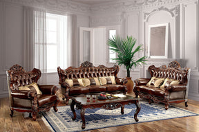 Jericho - Sofa & Loveseat - Brown / Dark Oak