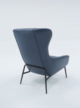 Divani Casa Susan Modern Blue Leatherette Lounge Chair - Home Elegance USA