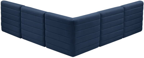 Quincy - Modular Sectional 5 Piece - Navy - Fabric - Modern & Contemporary - Home Elegance USA