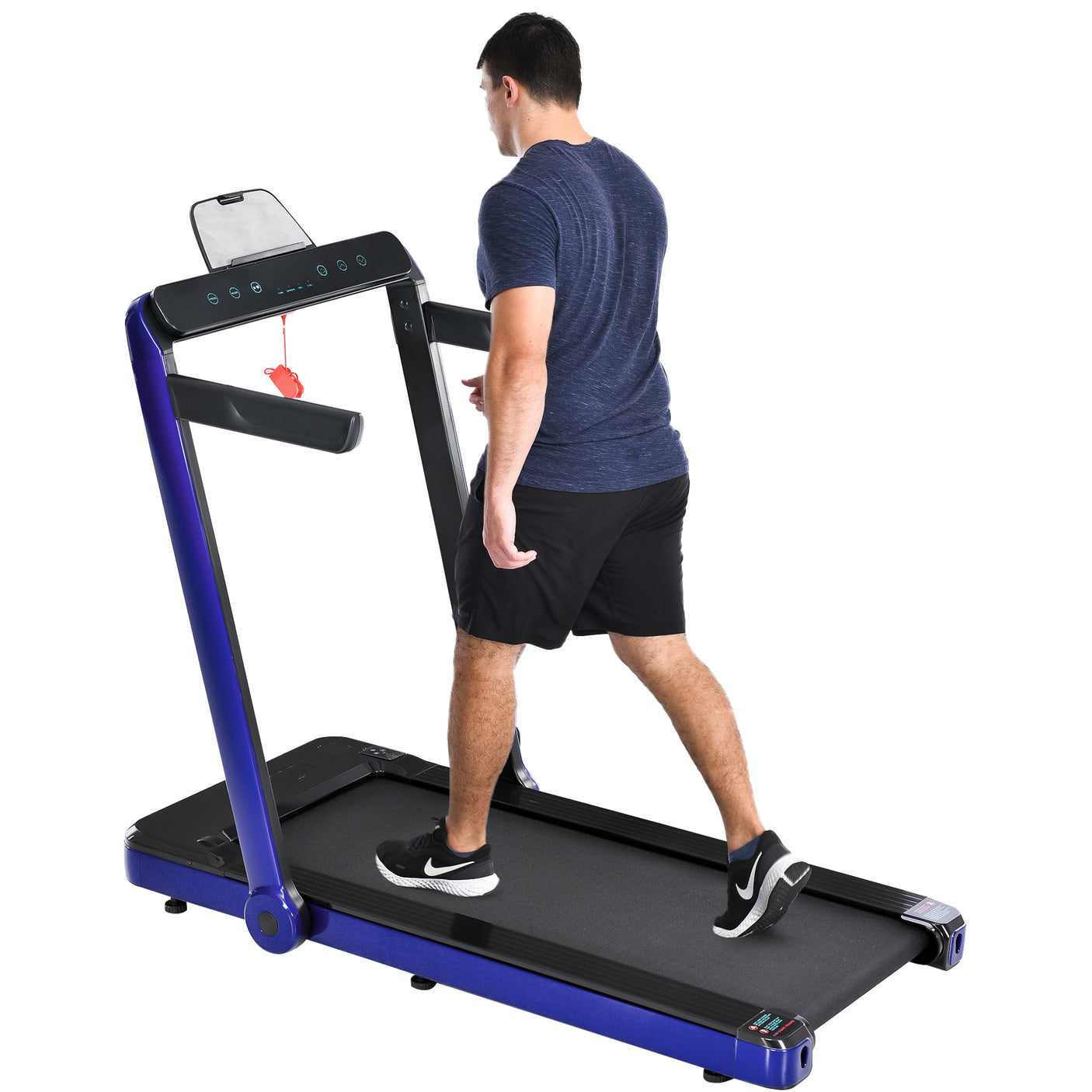 Folding Treadmill, Installation-Free Under Desk Electric Treadmill 2.5HP, with Bluetooth APP and speaker, Remote Control, Display, Walking Jogging Running Machine Fitness Equipment for Home Gym Office