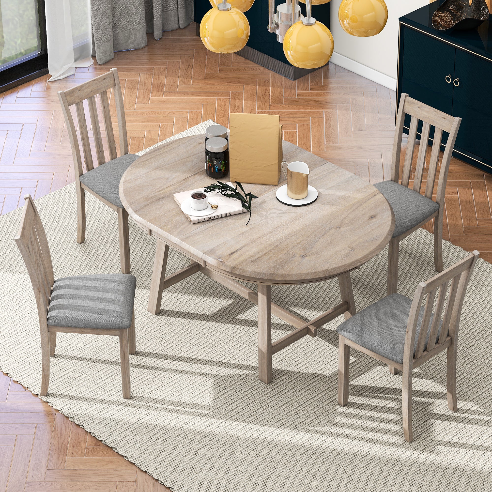 5 piece discount wood dining set