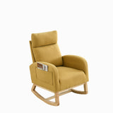 [Video] Welike 27.6"W Modern Accent High Backrest Living Room Lounge Arm Rocking Chair, Two Side Pocket - Home Elegance USA