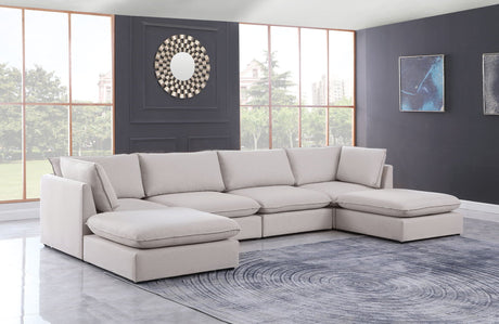 Mackenzie - Modular Sectional 6 Piece - Beige - Fabric - Modern & Contemporary - Home Elegance USA