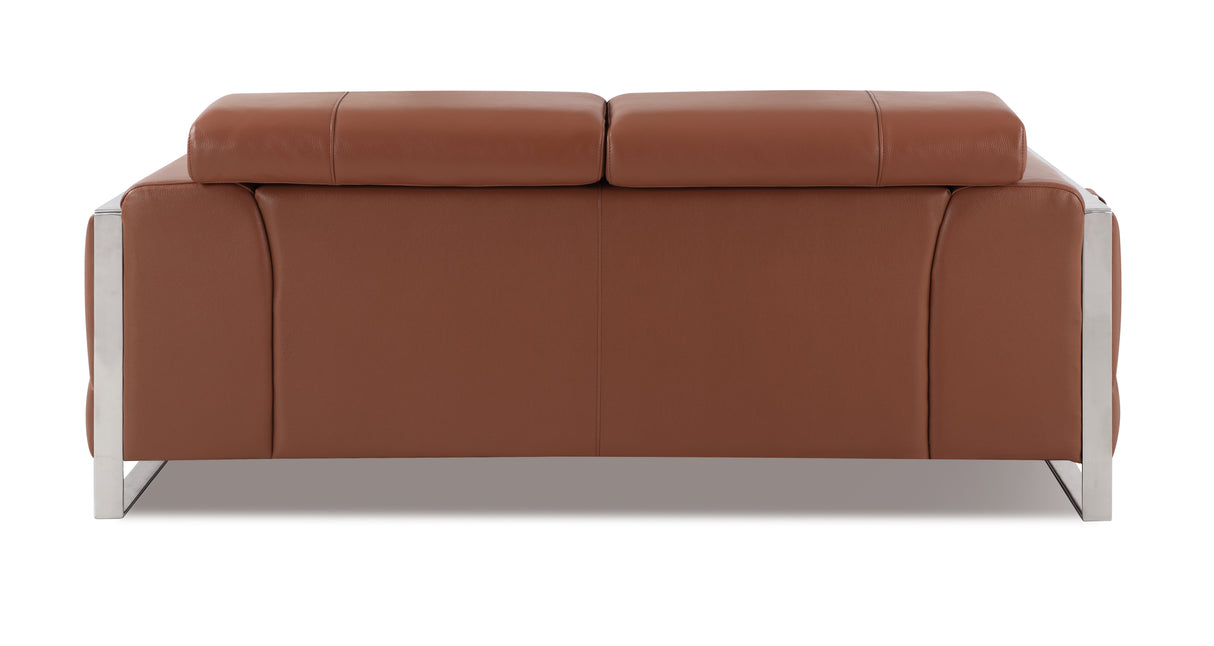 Global United Top Grain Italian Leather  Loveseat Home Elegance USA