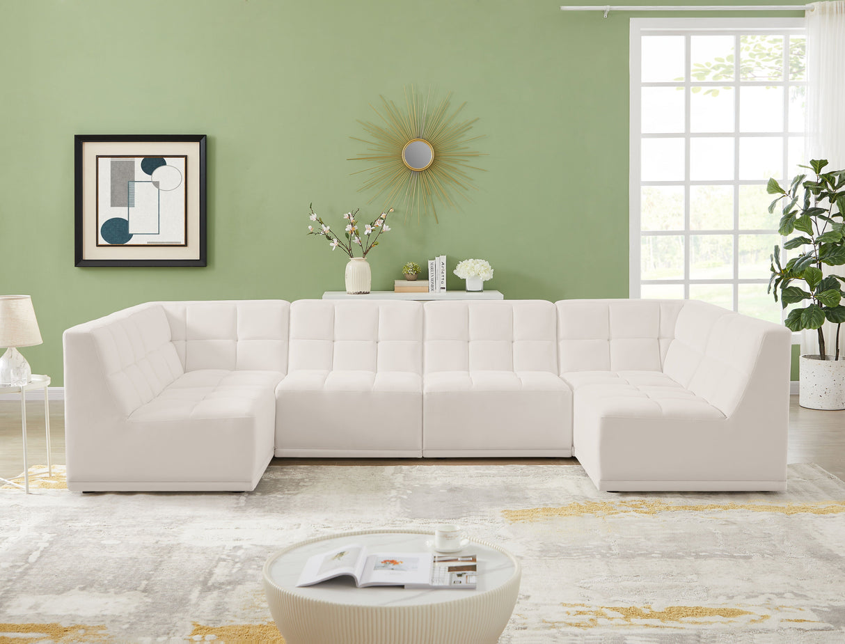 Relax - Modular Sectional 6 Piece - Cream - Home Elegance USA