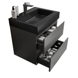 Alice 24" Gray Bathroom Vanity with Sink, Large Storage Wall Mounted Floating Bathroom Vanity for Modern Bathroom, One - Piece Black Sink Basin without Drain and Faucet - W1865S00025 - Home Elegance USA - 6