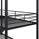Twin Over Twin Metal Bunk Bed ,Metal Housebed With Slide,Three Colors Available.(Black with Black  Slide)(OLD SKU :LP000095AAB) - Home Elegance USA