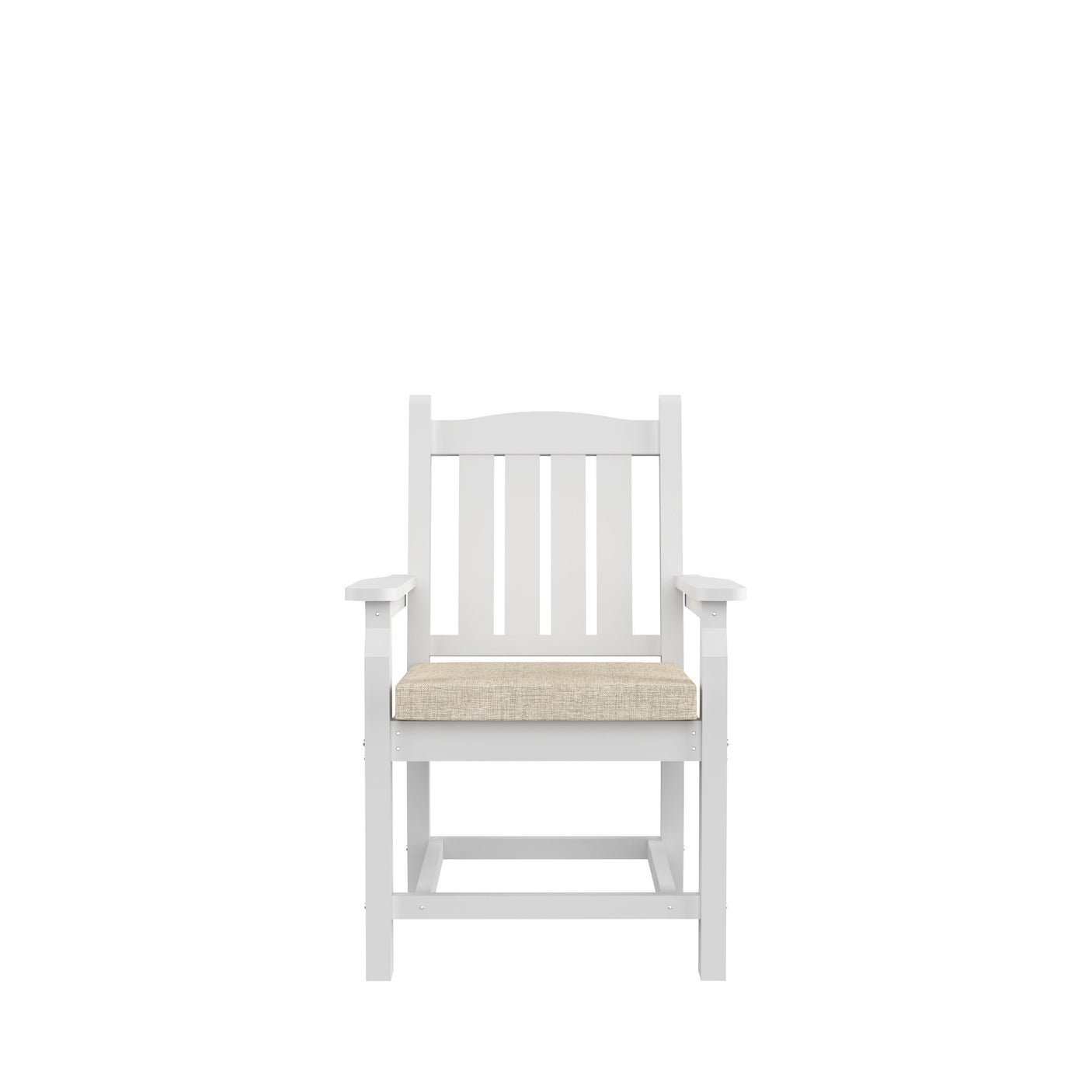 HDPE Dining Chair, White, With Cushion, Set of 2