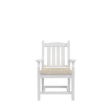 HDPE Dining Chair, White, With Cushion, Set of 2