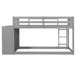 Twin over Twin Bunk Bed with 4 Drawers and 3 Shelves-Gray（OLD SKU: LP000067AAE） - Home Elegance USA