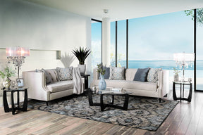 Tegan - Sofa & Loveseat - Beige / Light Blue