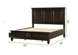 Hamilton King Size Storage Bed in Walnut made with Engineered Wood - Home Elegance USA