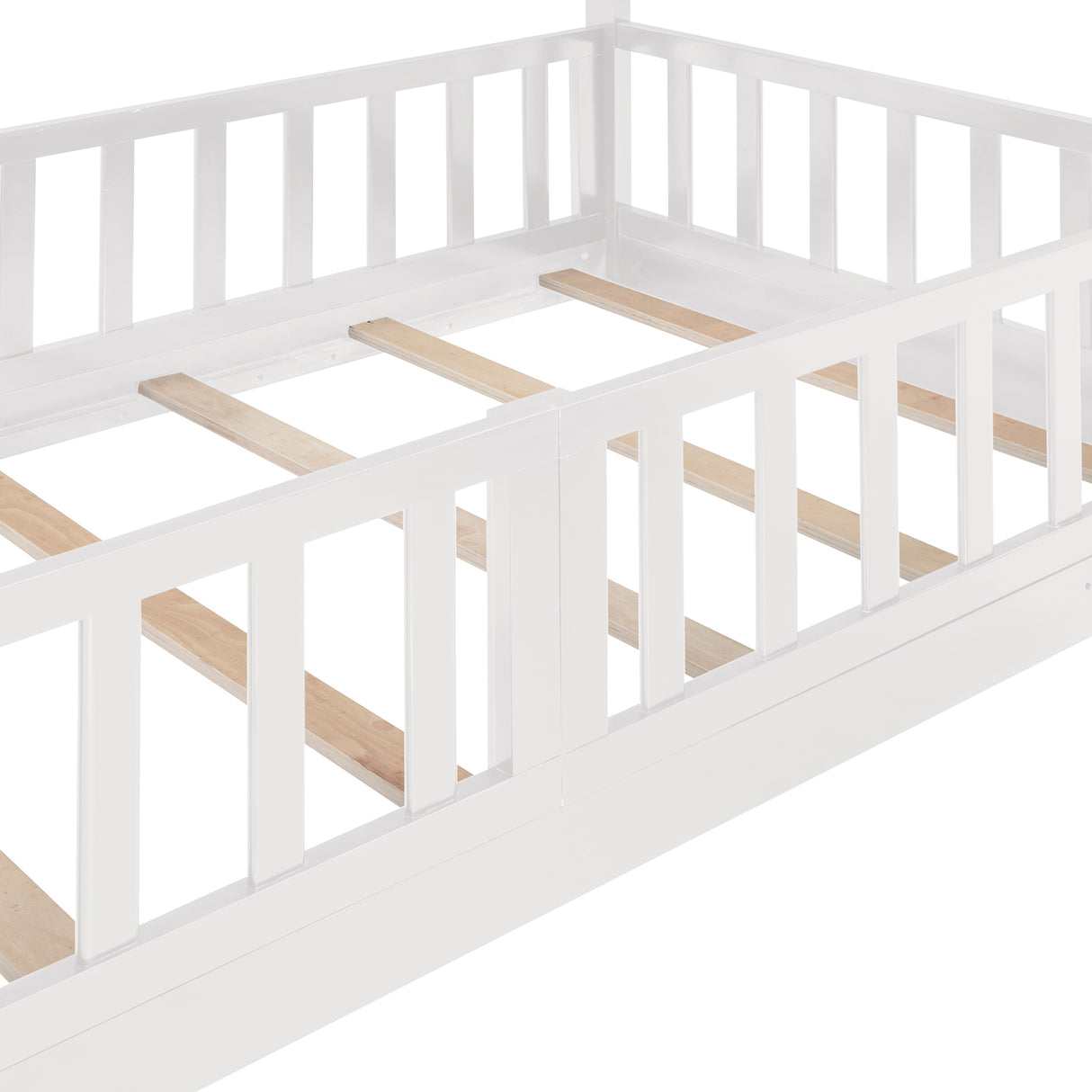 Twin Over Twin Bunk Bed with Slide and Ladder, White（Old SKU:LP000009AAK） - Home Elegance USA