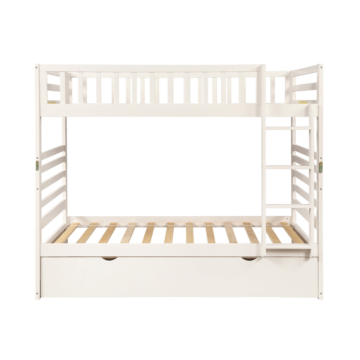 Orisfur. Twin Bunk Beds for Kids with Safety Rail and Movable Trundle bed - Home Elegance USA