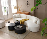 Round Coffee Table side Table for Living Room Fully Assembled Black Home Elegance USA