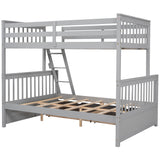 Twin-Over-Full Bunk Bed with Ladders and Two Storage Drawers(Gray)( old sku:LT000165AAE） - Home Elegance USA