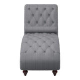 Modern Stylish Gray Color 1pc Chaise Button-Tufted Nailhead Trim w Bolster Pillow Comfortable Living Room Furniture Solid wood and Plywood Frame