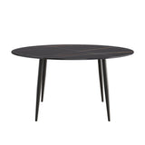 59.05"Modern man - made stone round black metal dining table - position for 6 people - W1535S00248 - image - 9