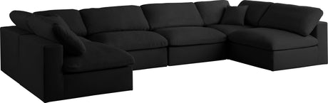 Serene - Cloud Modular Sectional 6 Piece - Black - Fabric - Home Elegance USA