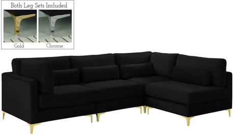 Julia - Modular Sectional 4 Piece - Black - Home Elegance USA