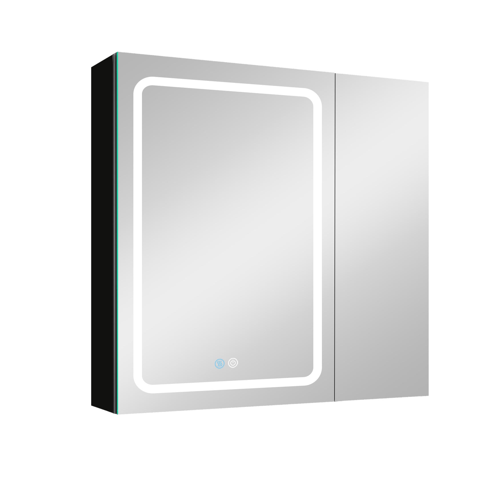 30x30 Inch LED Bathroom Medicine Cabinet with Mirror Defogging Dimmer Black - W995S00049 - image - 1