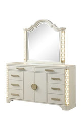 Jasmine Dresser with side LED lightning made with Wood in Beige - Home Elegance USA